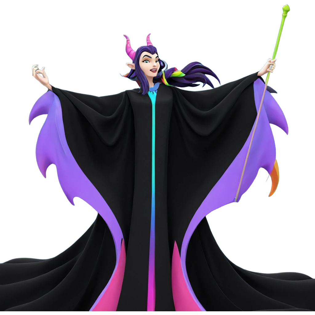 girl with colorful horns staff emoji