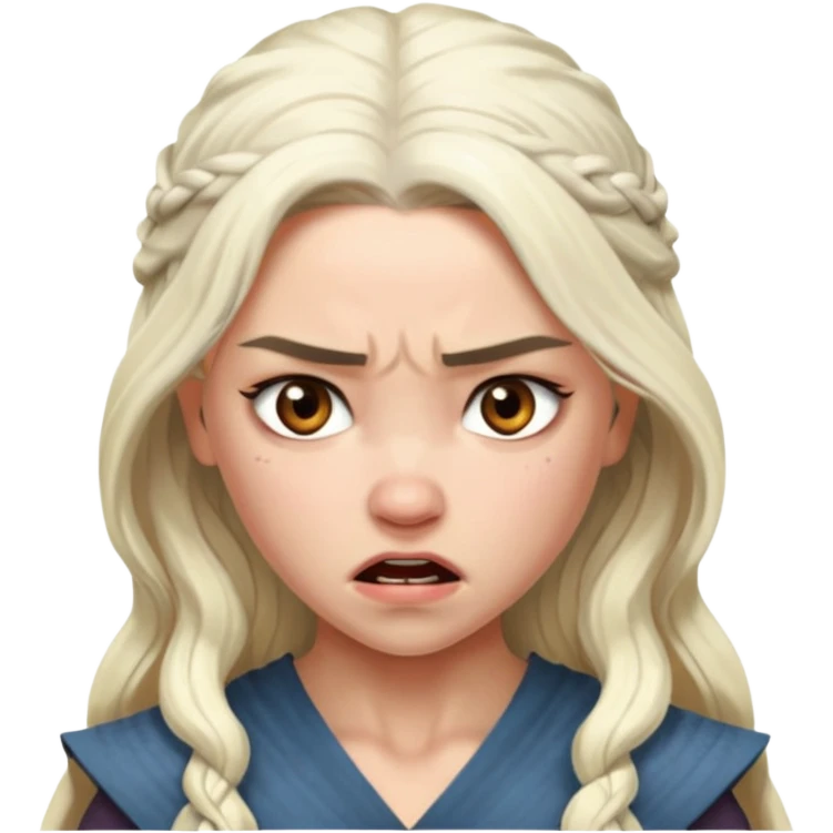 Daenerys Targaryen ANgry from Games of throne character face only younger emoji