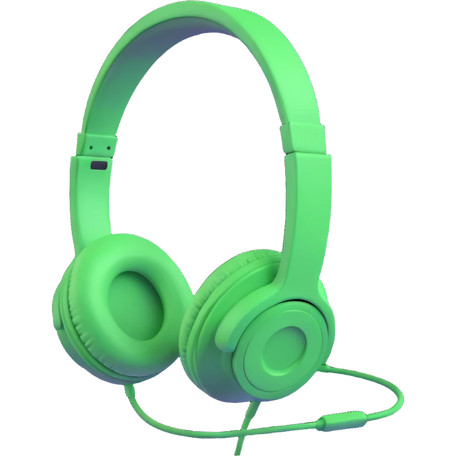 green headphones emoji