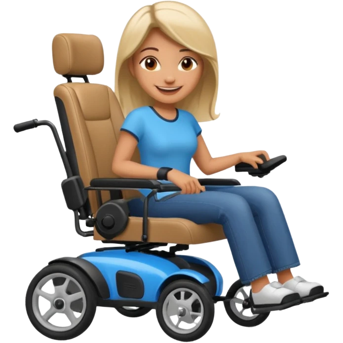 woman in motorized wheelchair emoji