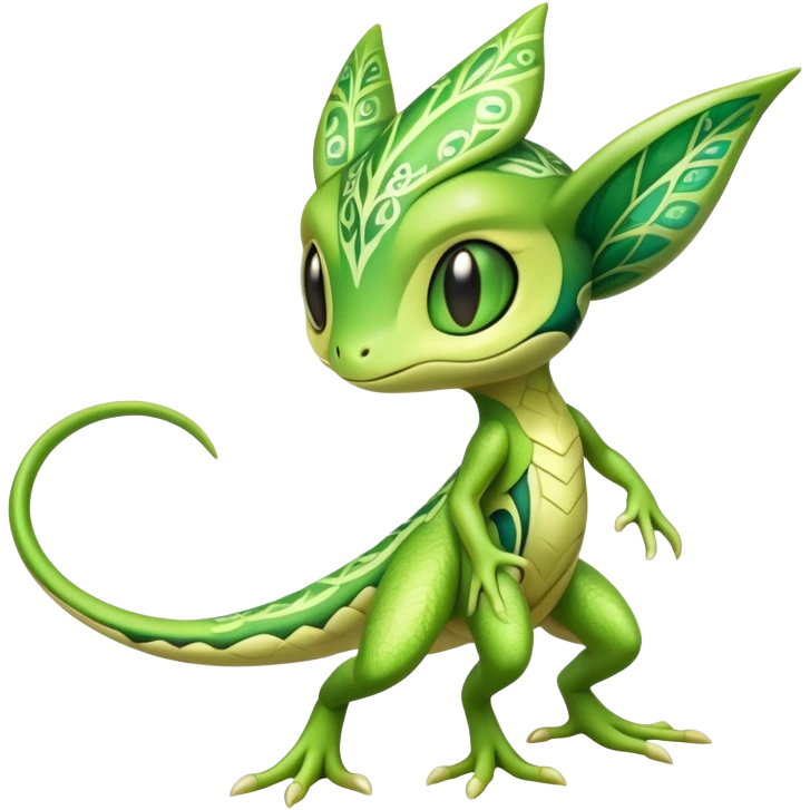 Exotic Treecko-Celebi-hybrid full body emoji