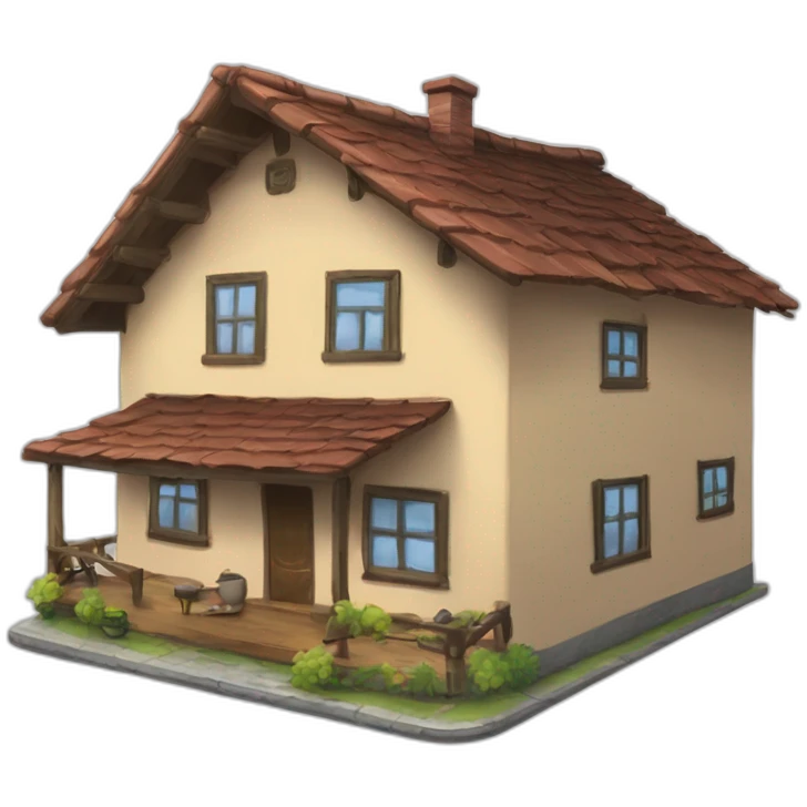Casa tipo Pixar con un letrero que diga CNH emoji