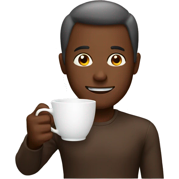man having a cup of chocolate emoji