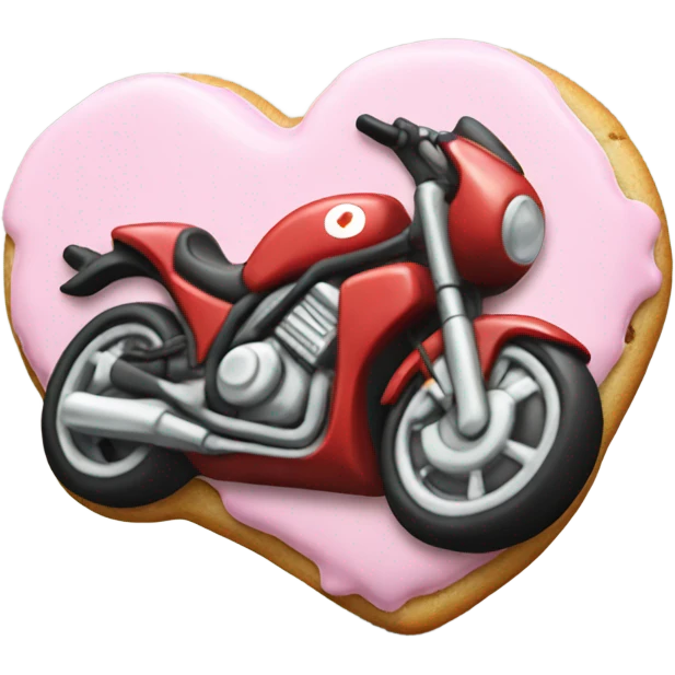 cookie heart with motorcycle  emoji