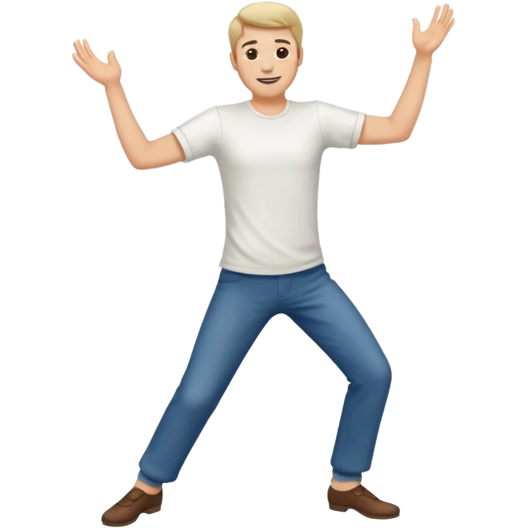 танцующий мужчина в полный рост в рубашке белой emoji