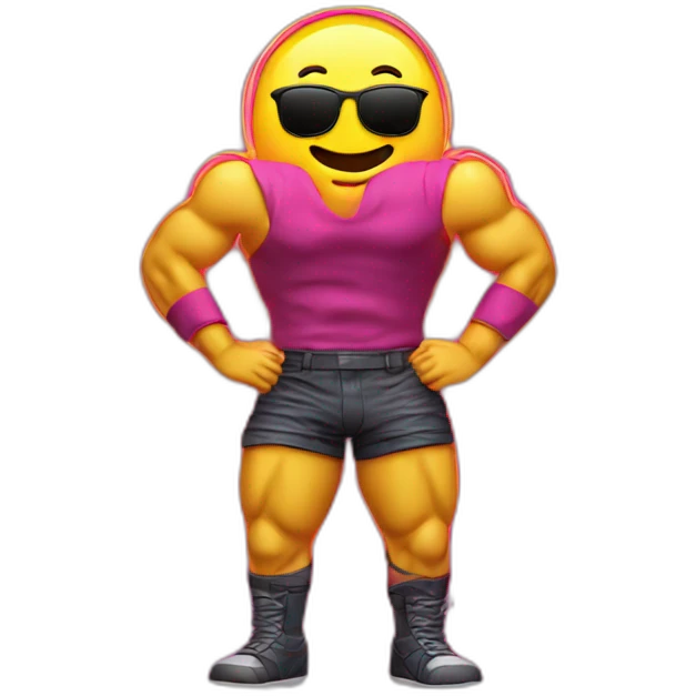 Juicy booty neon sign style man emoji