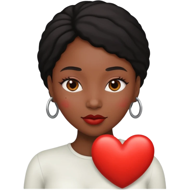 Black woman with heart white emoji