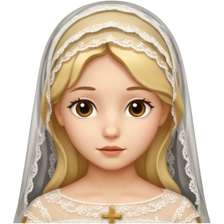 Catholic girl with lace veil emoji