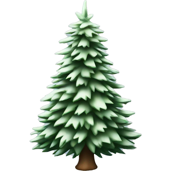  actual white fir christmas tree isolated.  emoji