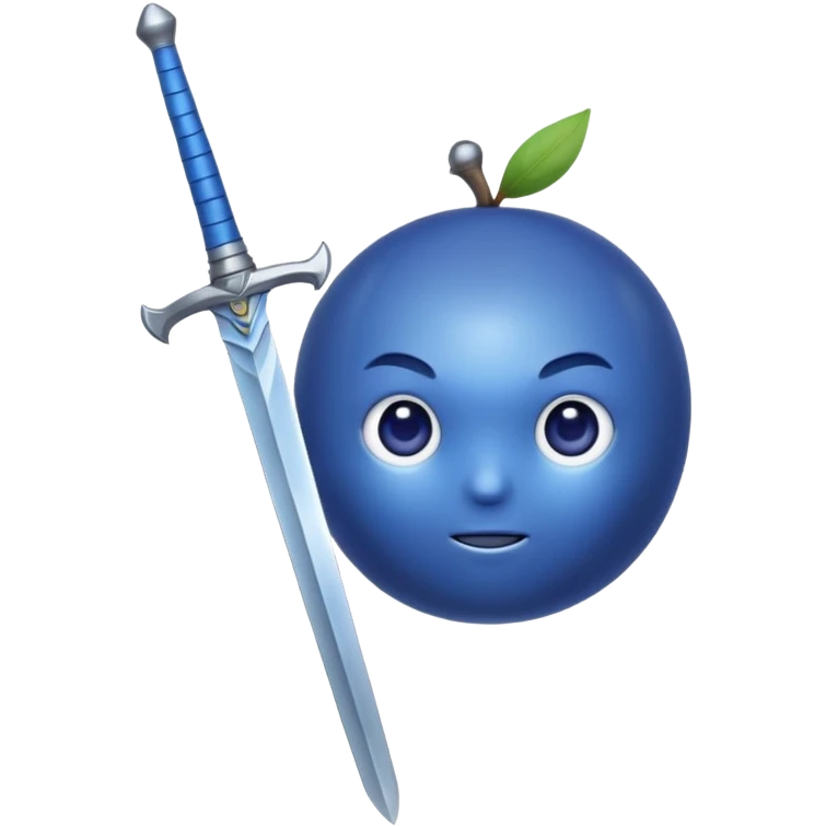 Blueberry fruit with sword emoji