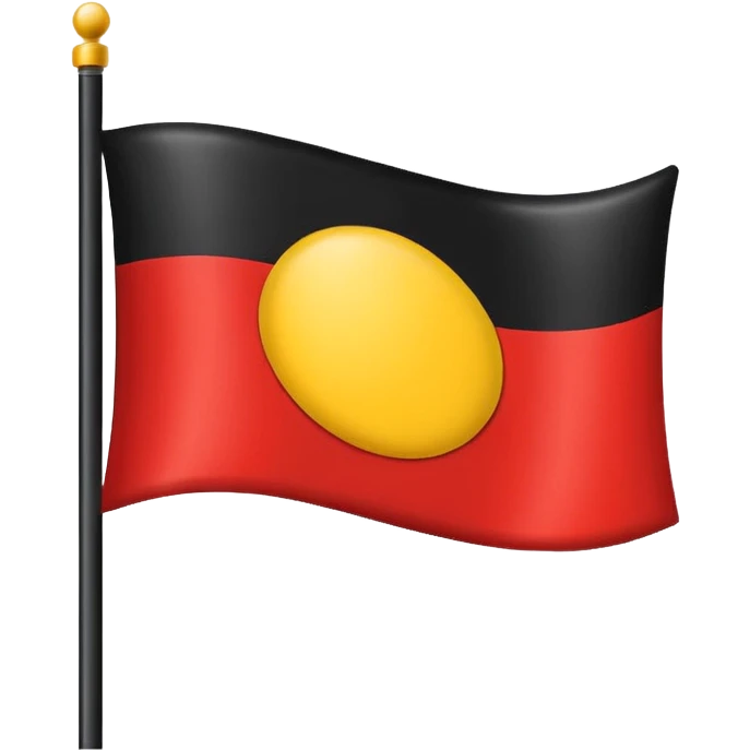 a flag with black on the top and red on the bottom with a yellow circle in the middle  emoji