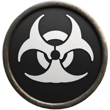 Biohazard symbol on a metal barrel emoji