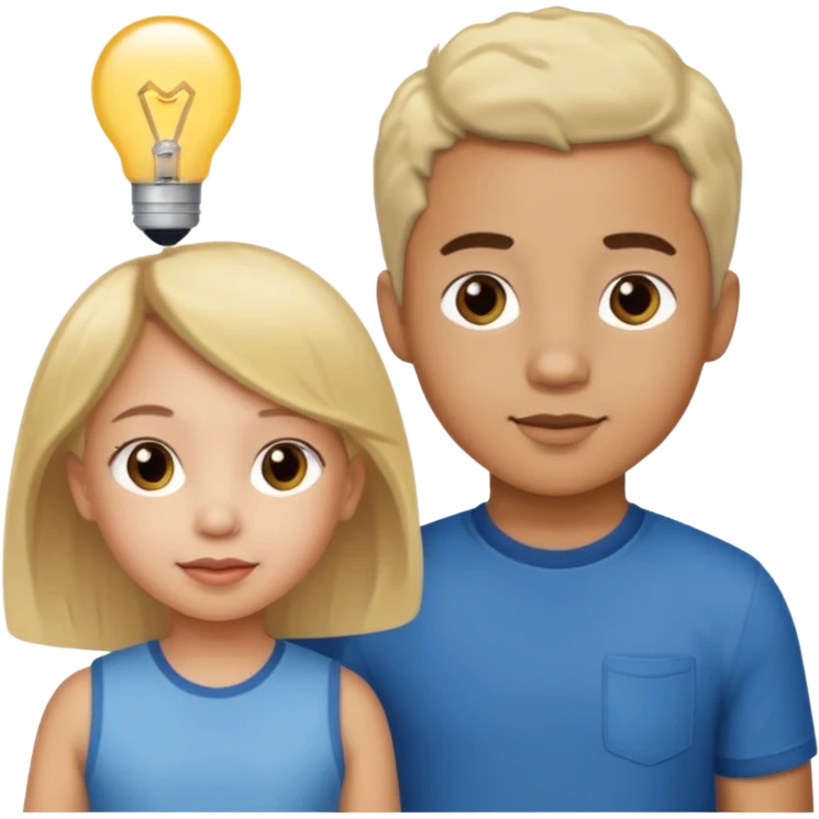 FIVE-YEAR-OLD BIRACIAL BOY WITH LIGHT HAIR AND LIGHT SKIN, THREE-YEAR-OLD BIRACIAL GIRL WITH LIGHT HAIR AND LIGHT SKIN emoji