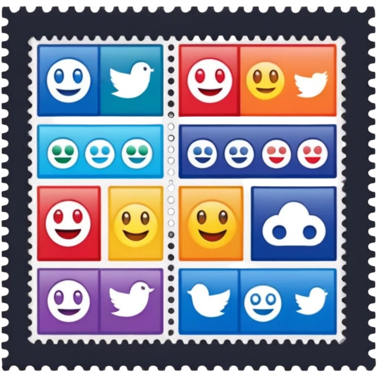 postage stamp sheet in postal service  emoji