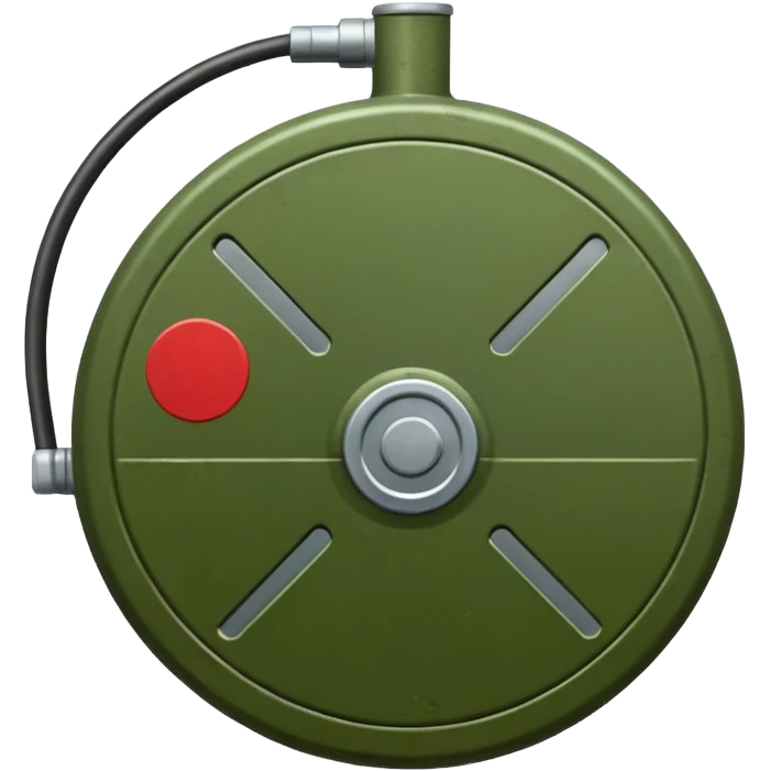 military green flat realistic anti-personnel mine emoji