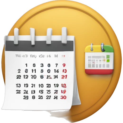 Calendario simplificado con un círculo o check minimalista en una esquina. emoji