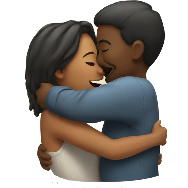 Hug and kiss emoji