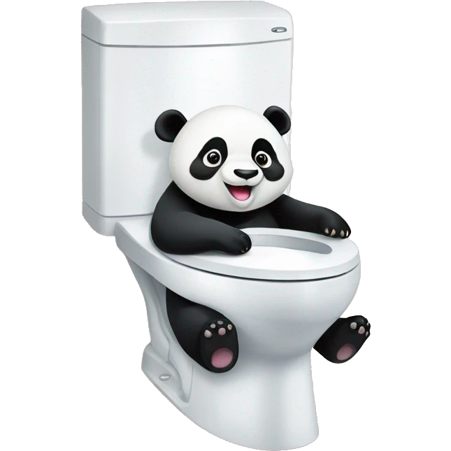 Un Panda sur des WC sourit emoji
