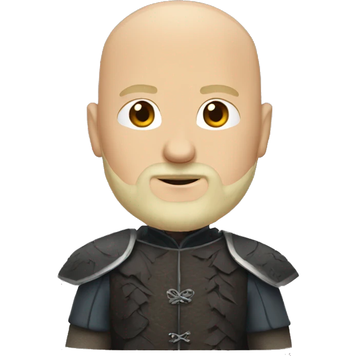 Bald man with blonde beard in game of thrones outfit  emoji