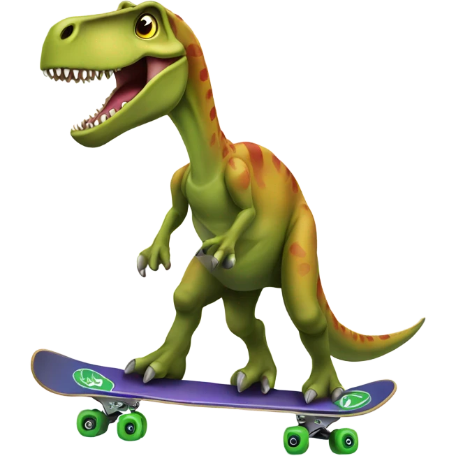 Long neck dinosaur skating emoji