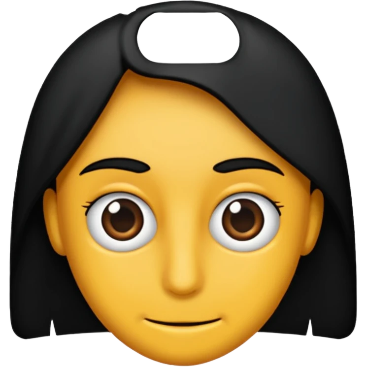 Saçı siyah ve uzun olan bir erkek çiz emoji