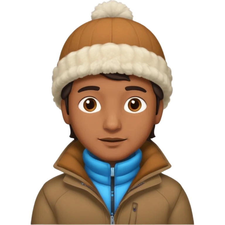 indian guy wearing a winter hat and winter jacket emoji