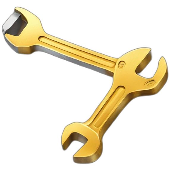 ajustable wrench un wood and gold emoji