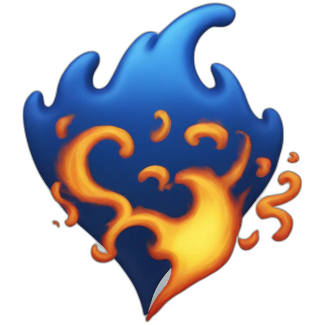 Cœur + blues fire emoji