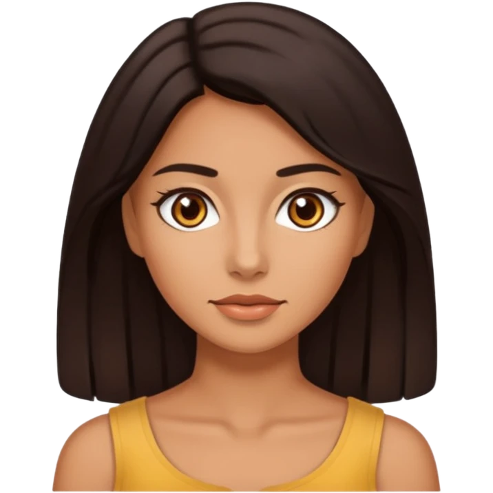 Mujer morena de cabello oscuro y ojos marrones emoji
