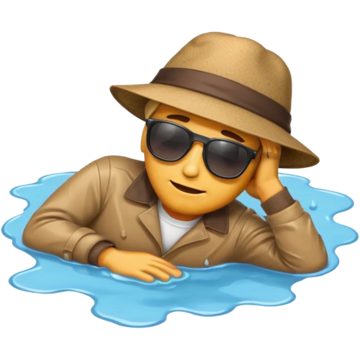 apple style emoji of a man lying face down in a puddle emoji