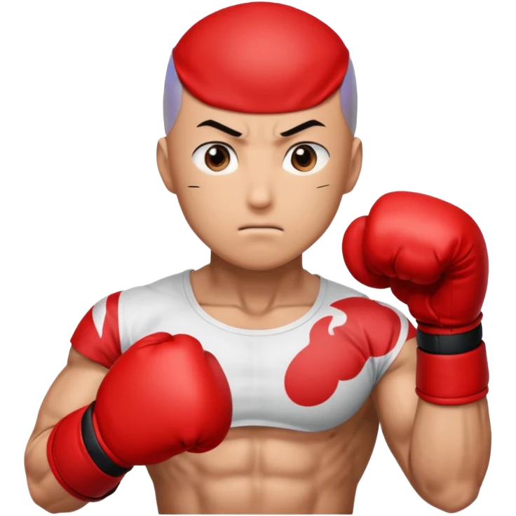 Saitama red hand punch with boxing glove emoji