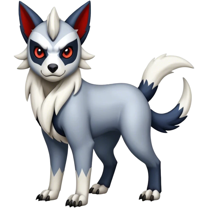 Edgy cool Absol-Zorua-Zangoose-Houndour-Poochyena-creature-hybrid full body  emoji