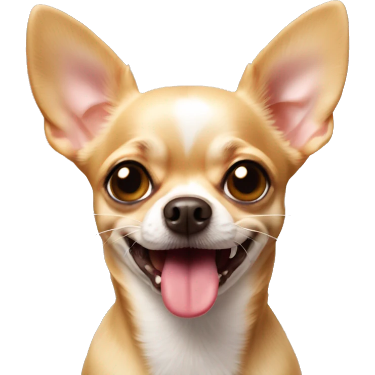 Chihuahua sticking tongue out emoji