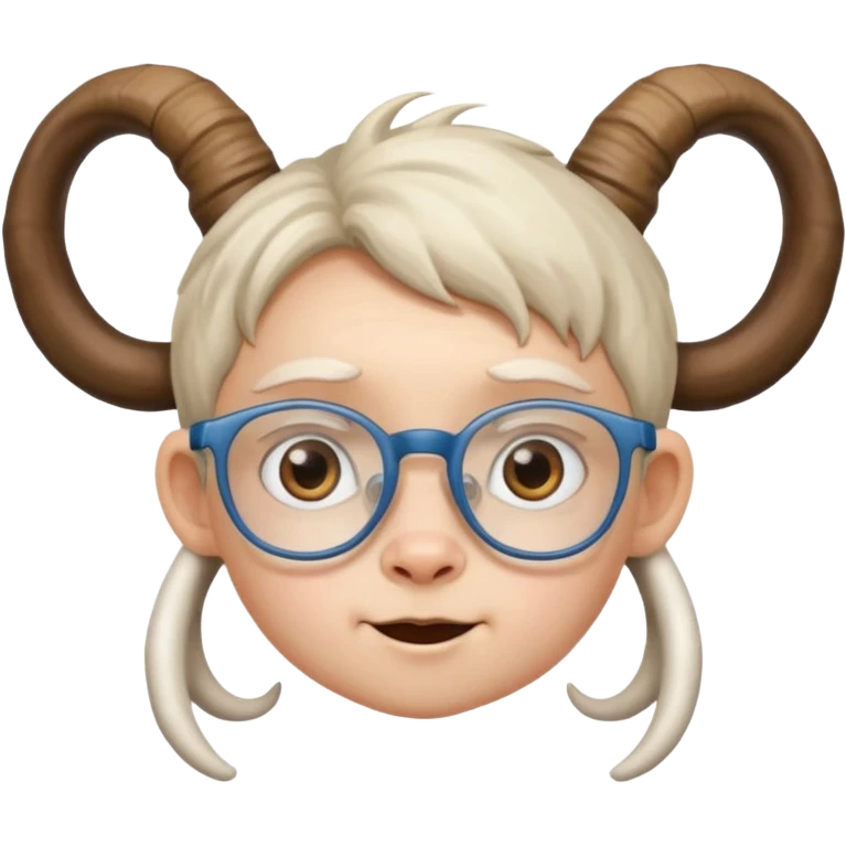 child with goat horn and eyeglasses emoji