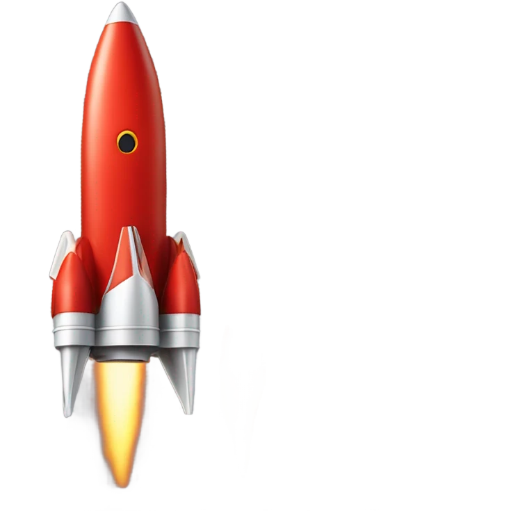 red rocket ship emoji