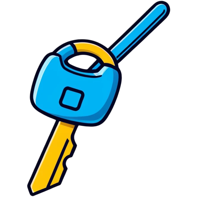 security key with digital code emoji