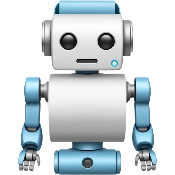 Un robot de papel higiénico emoji