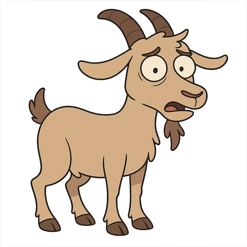 flat toon style goat emoji