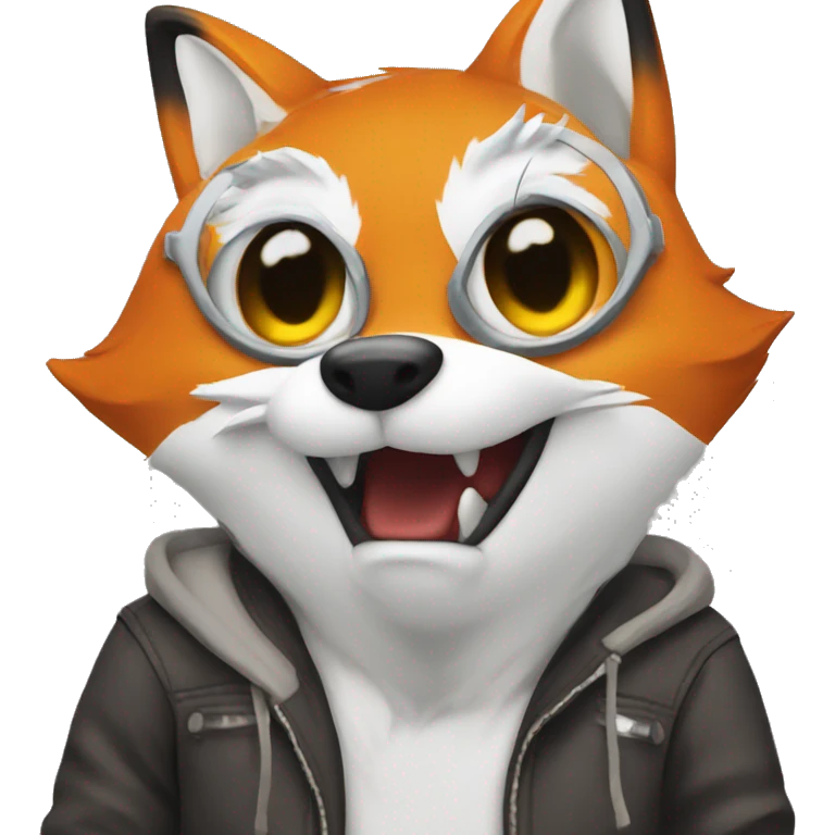 Fox wearing hot topic clothes emoji