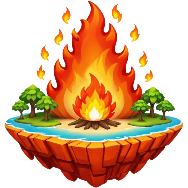 fire flying island emoji