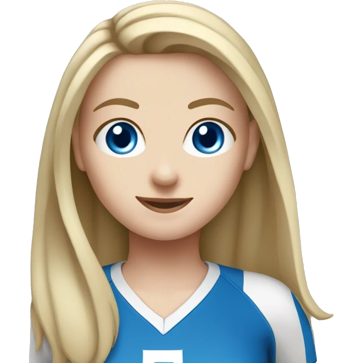 White  girl blue eyes playing volleyball emoji