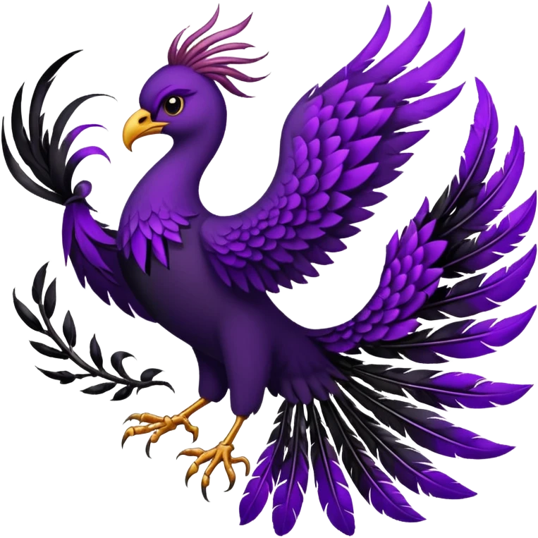 number 1 purple background with a pheonix and black writting emoji