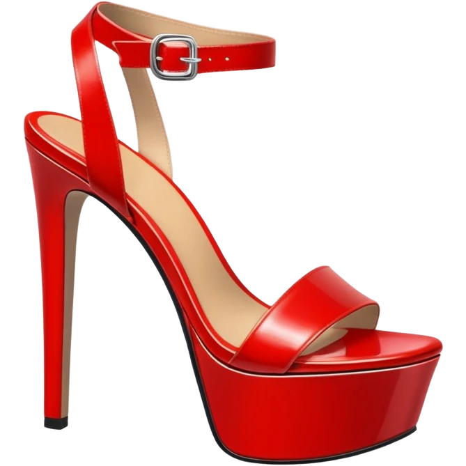 ultra realistic red platform sandals emoji