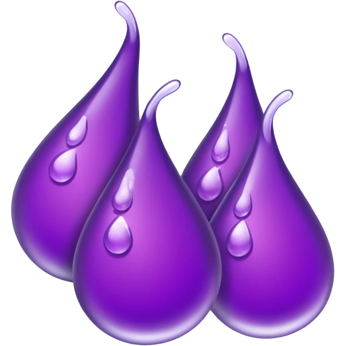 3 purple Drops with kool aids signature color, Juicy , no face just like the dorps 💦 emoji