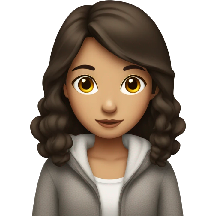 Cozy brunette girl  emoji