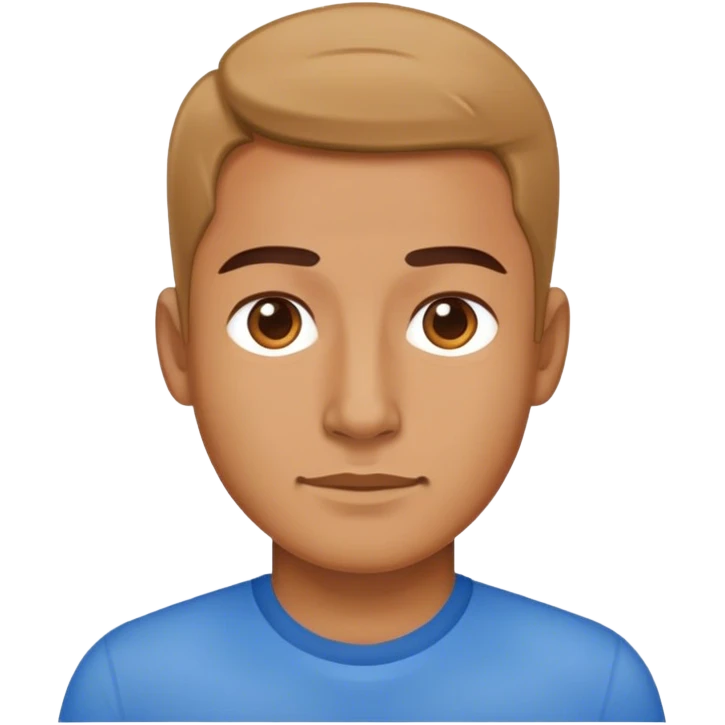 blue shirt solo portrait emoji
