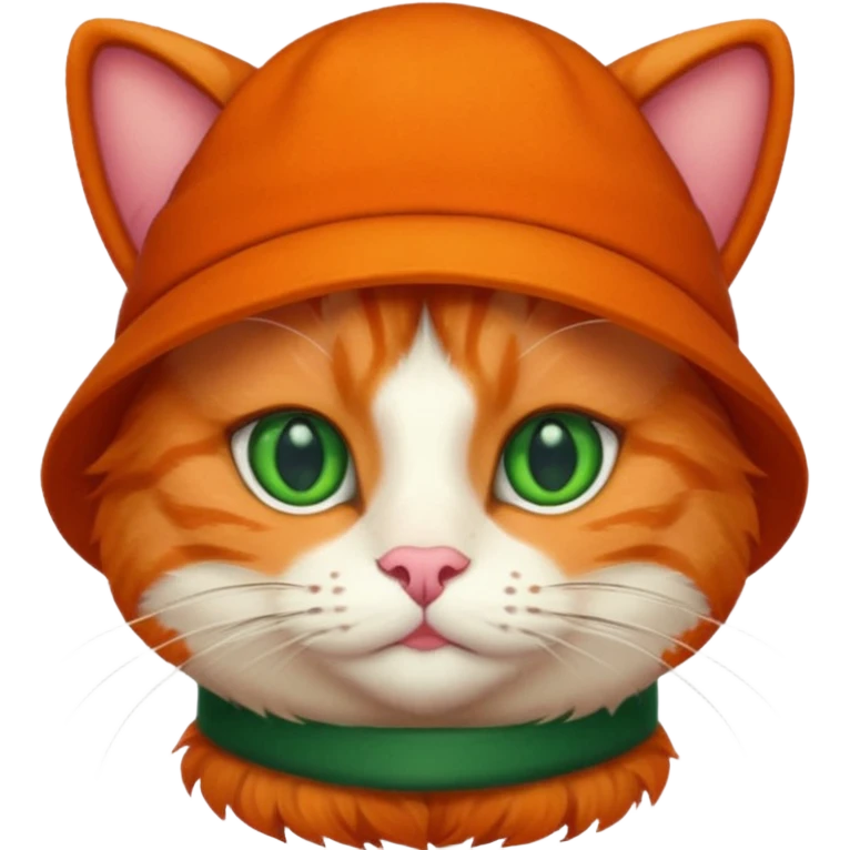 Red cat with hat emoji