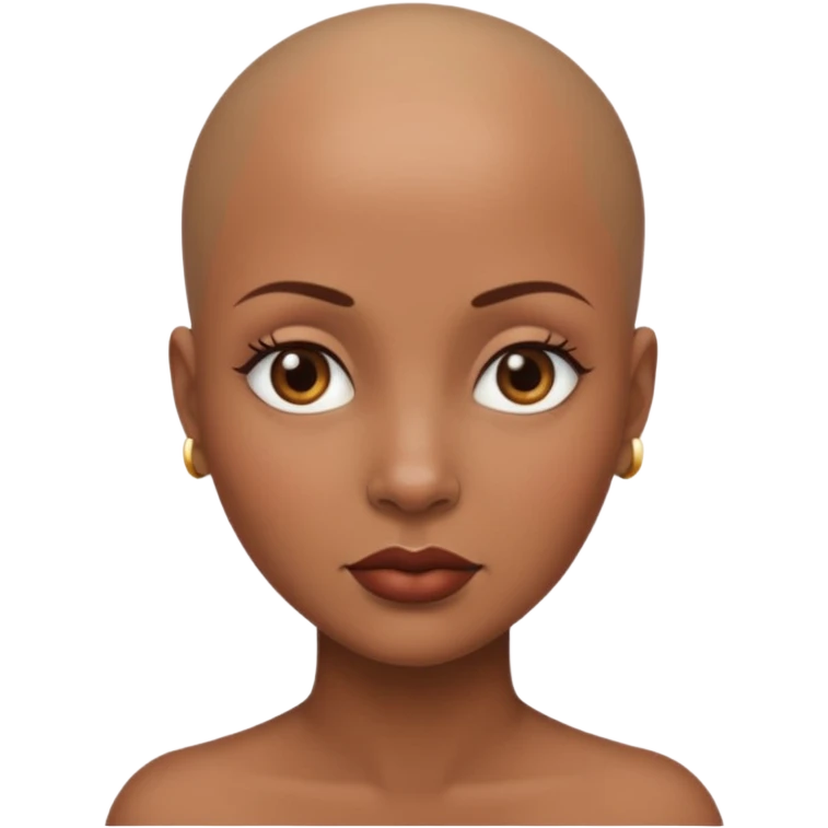 Bald lady brown texture face  emoji