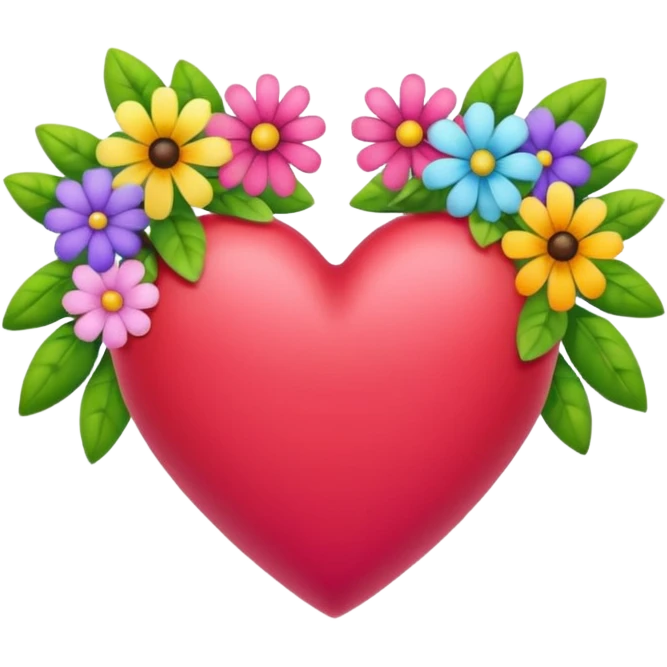 Flower crown in the shape of a heart emoji