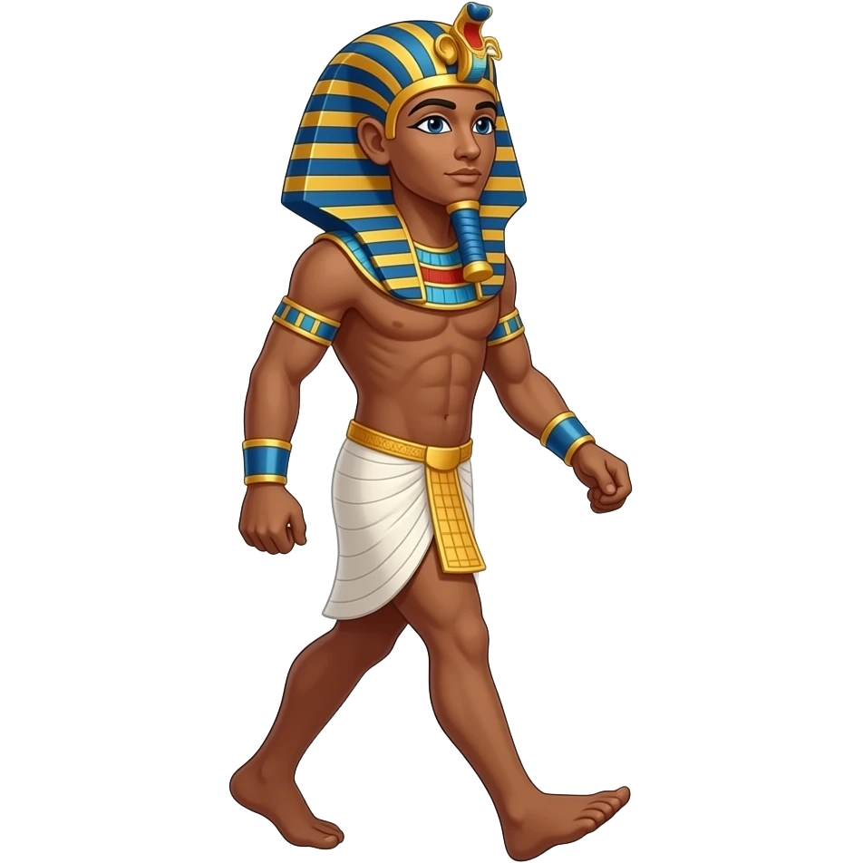 I'd like a black and white Egyptian pharaoh doing an Egyptian walk emoji